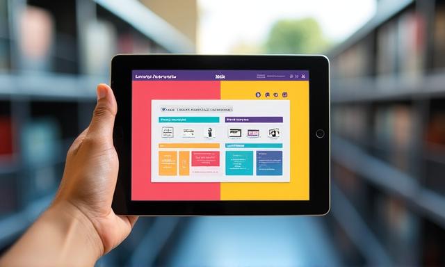 Education platform interface on a tablet