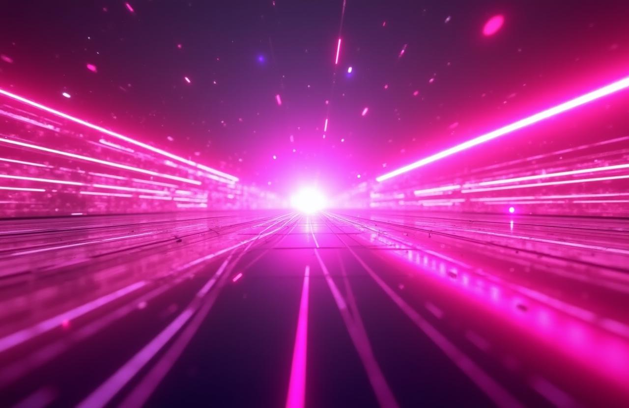 Futuristic digital landscape with vibrant gradients